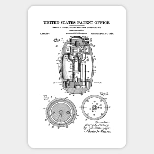 Hand Grenade Patent Black Sticker